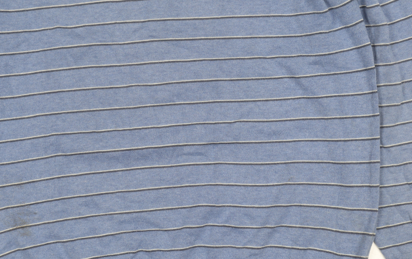 Massimo Dutti Men’s Blue Striped Cotton Cashmere Jumper 2XL