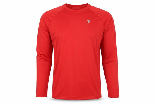 Precision Men’s Red Long Sleeve Sports Top L Polyester Elastane