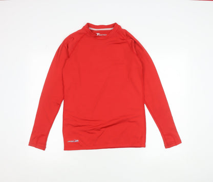 Precision Men’s Red Long Sleeve Sports Top L Polyester Elastane