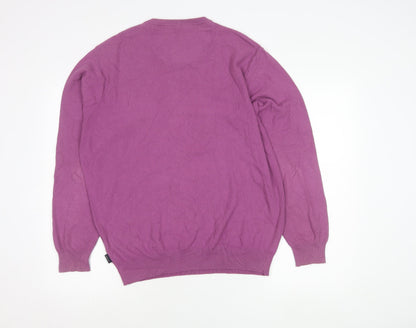 Tricot Denim Men’s Purple Cotton Crew Neck Jumper L