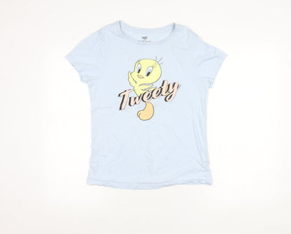 Looney Tunes Women’s Blue XS Tweety T-Shirt Short Sleeve Casual