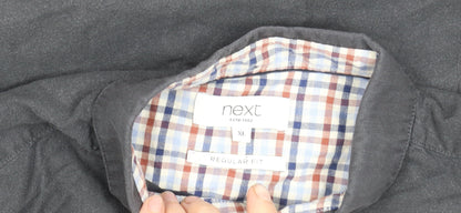 Next Men’s Black XL 45-47" Regular Fit Cotton Long Sleeve Button-Up Shirt