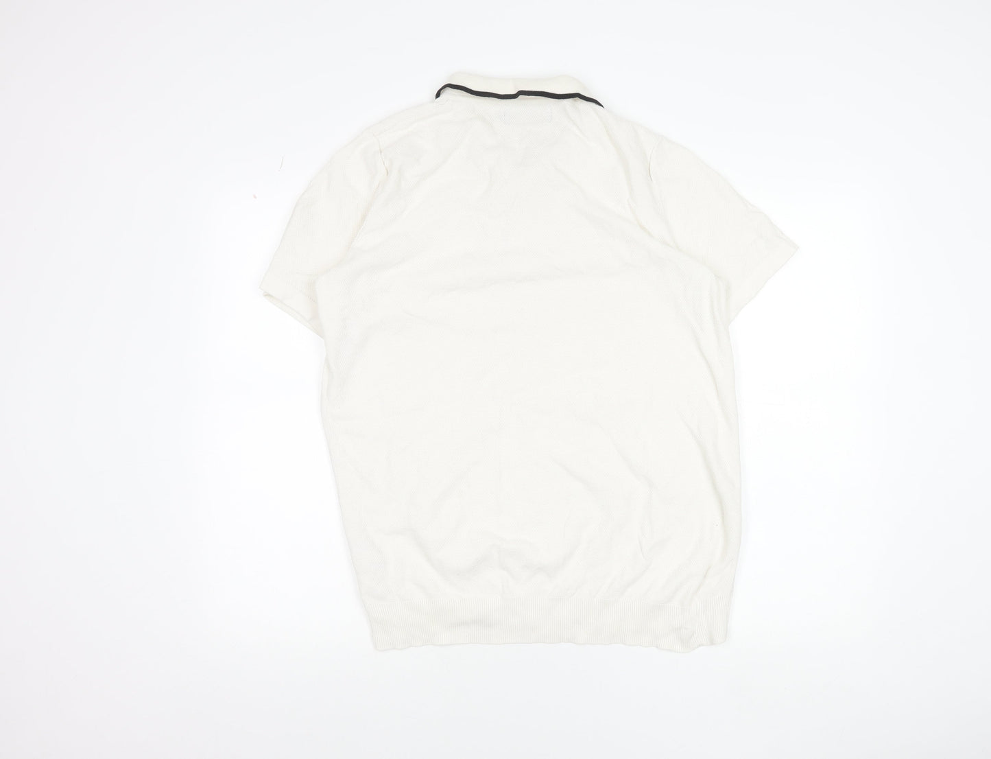 Kensington Eastside Men’s White Cotton Polo Shirt L 1/4 Zip