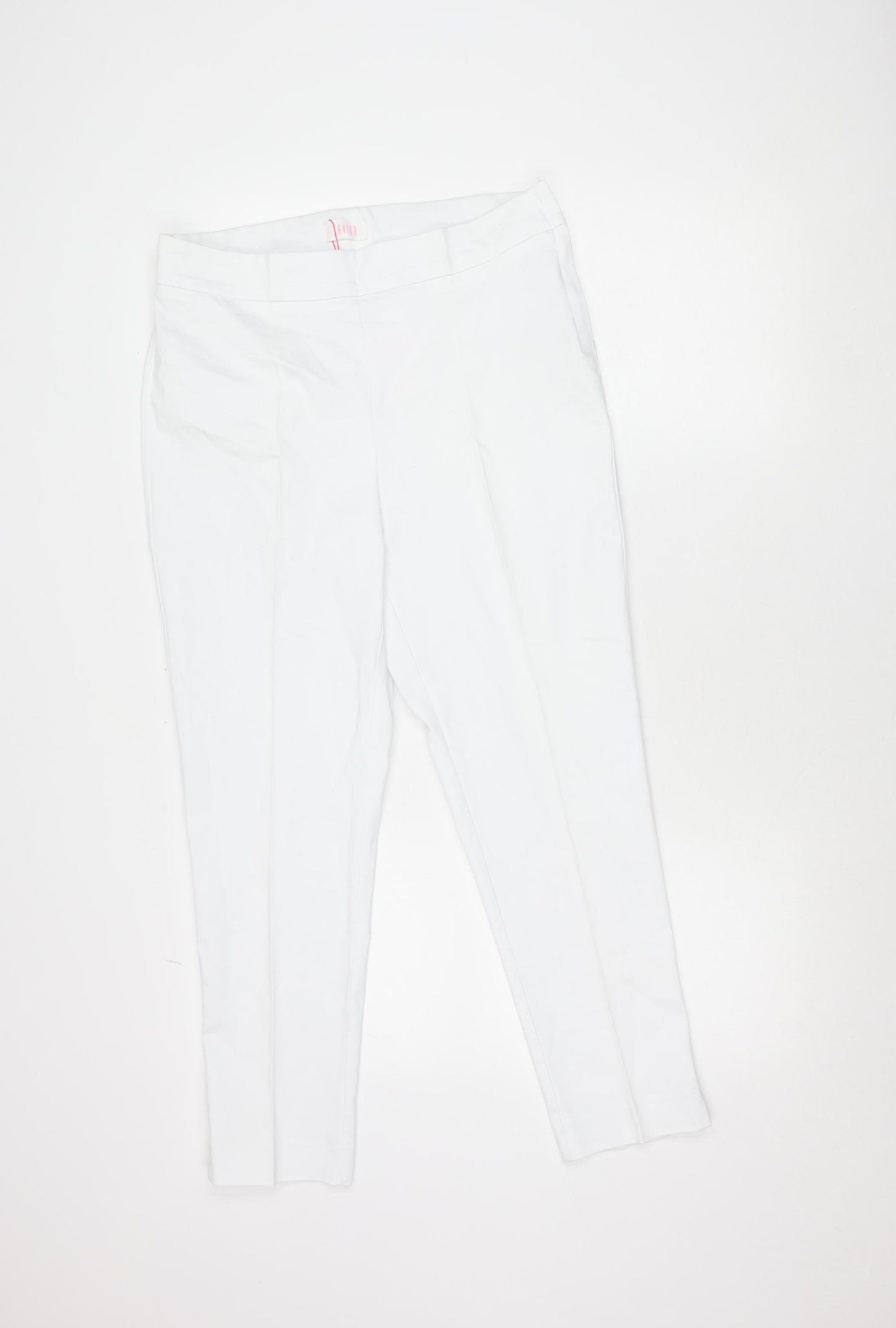 Savida Womens White Slim Fit Trousers Size 12 Cotton Blend