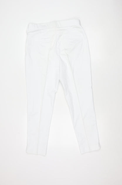 Savida Womens White Slim Fit Trousers Size 12 Cotton Blend
