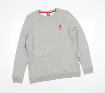 LFC Boys Grey Sweatshirt 16 Years Crew Neck Long Sleeve Logo Pullover