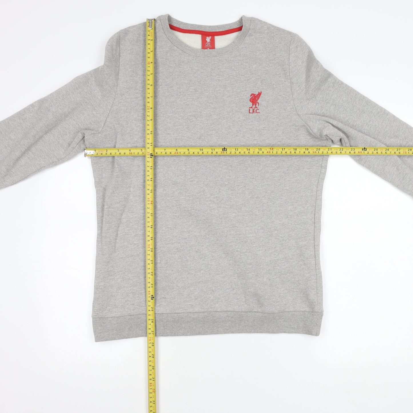 LFC Boys Grey Sweatshirt 16 Years Crew Neck Long Sleeve Logo Pullover