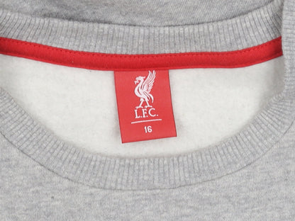 LFC Boys Grey Sweatshirt 16 Years Crew Neck Long Sleeve Logo Pullover