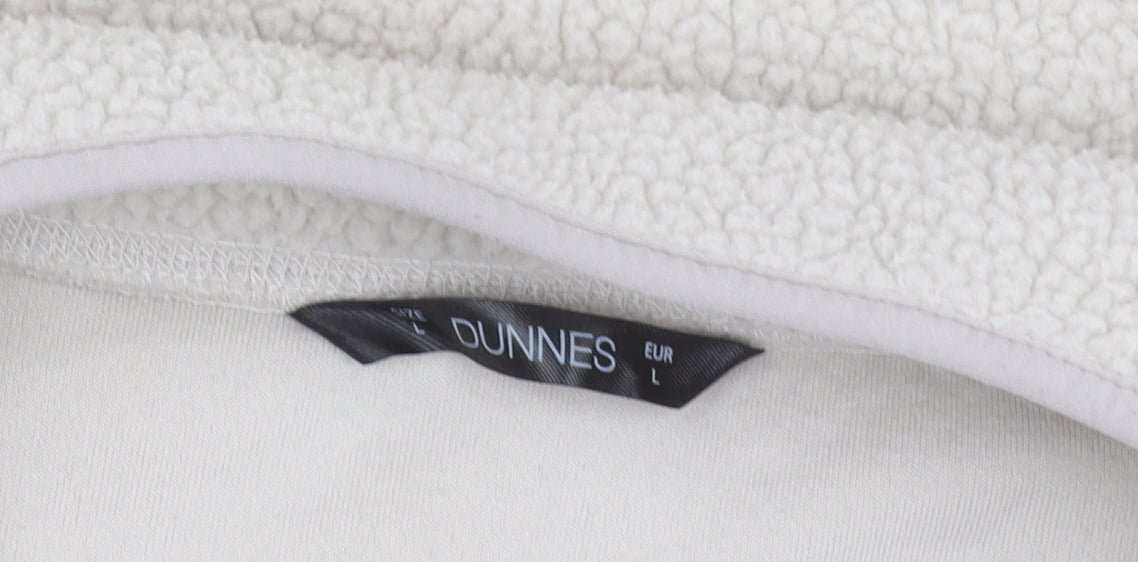 Dunnes Stores Women Ivory Fleece 1/4 Zip Sweatshirt Size L