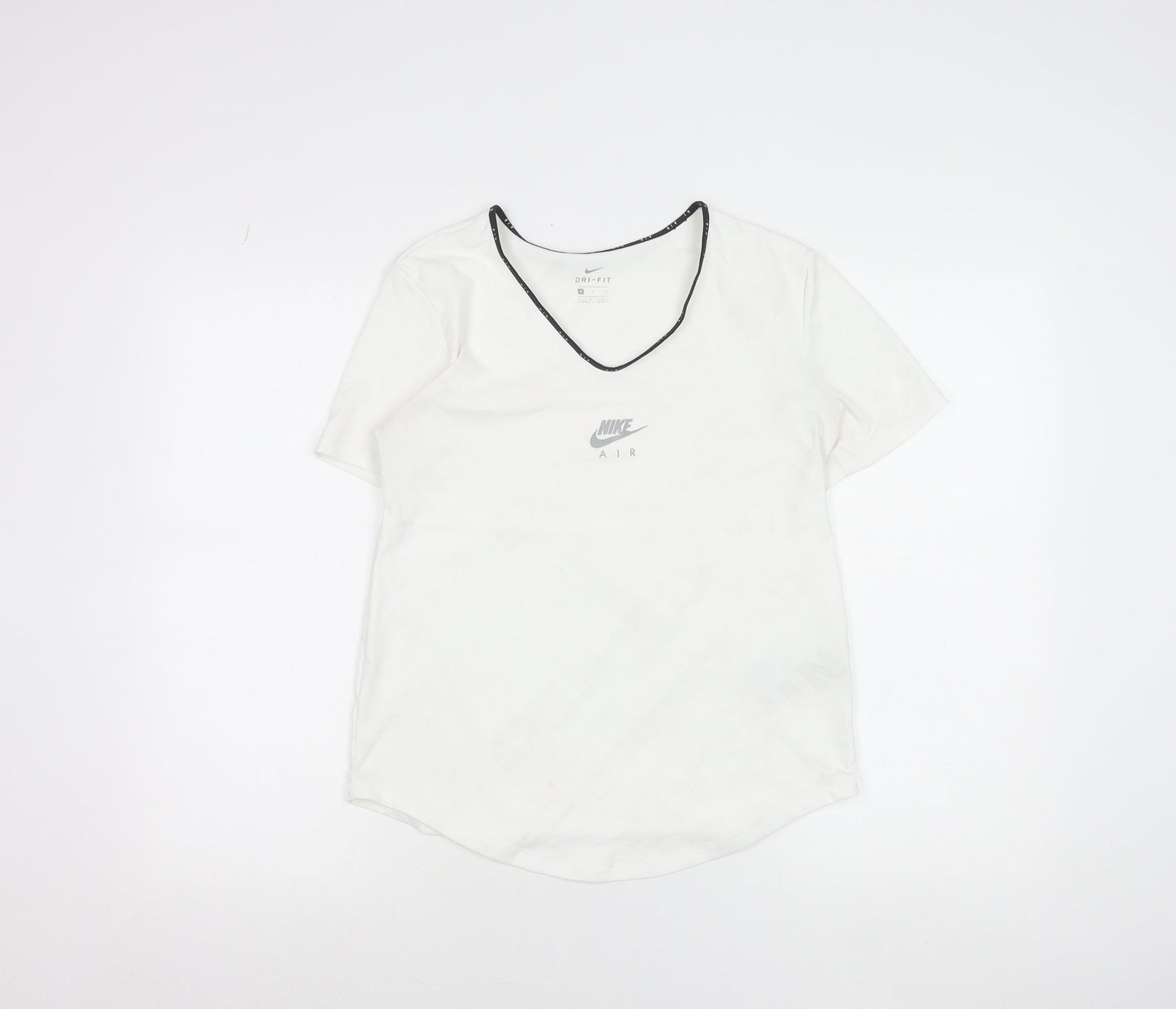 Nike Womens White Dri-FIT Air Athletic T-Shirt Size S