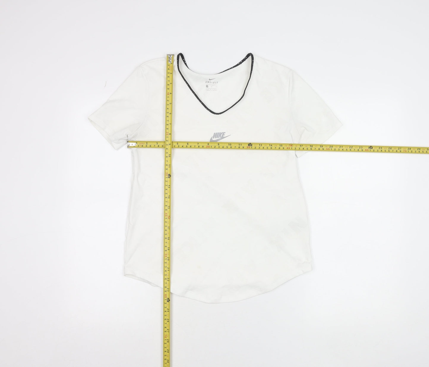 Nike Womens White Dri-FIT Air Athletic T-Shirt Size S