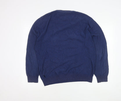 Tricot Denim Mens Blue Cotton Crew Neck Pullover Jumper Size M