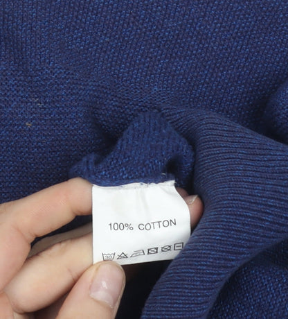 Tricot Denim Mens Blue Cotton Crew Neck Pullover Jumper Size M