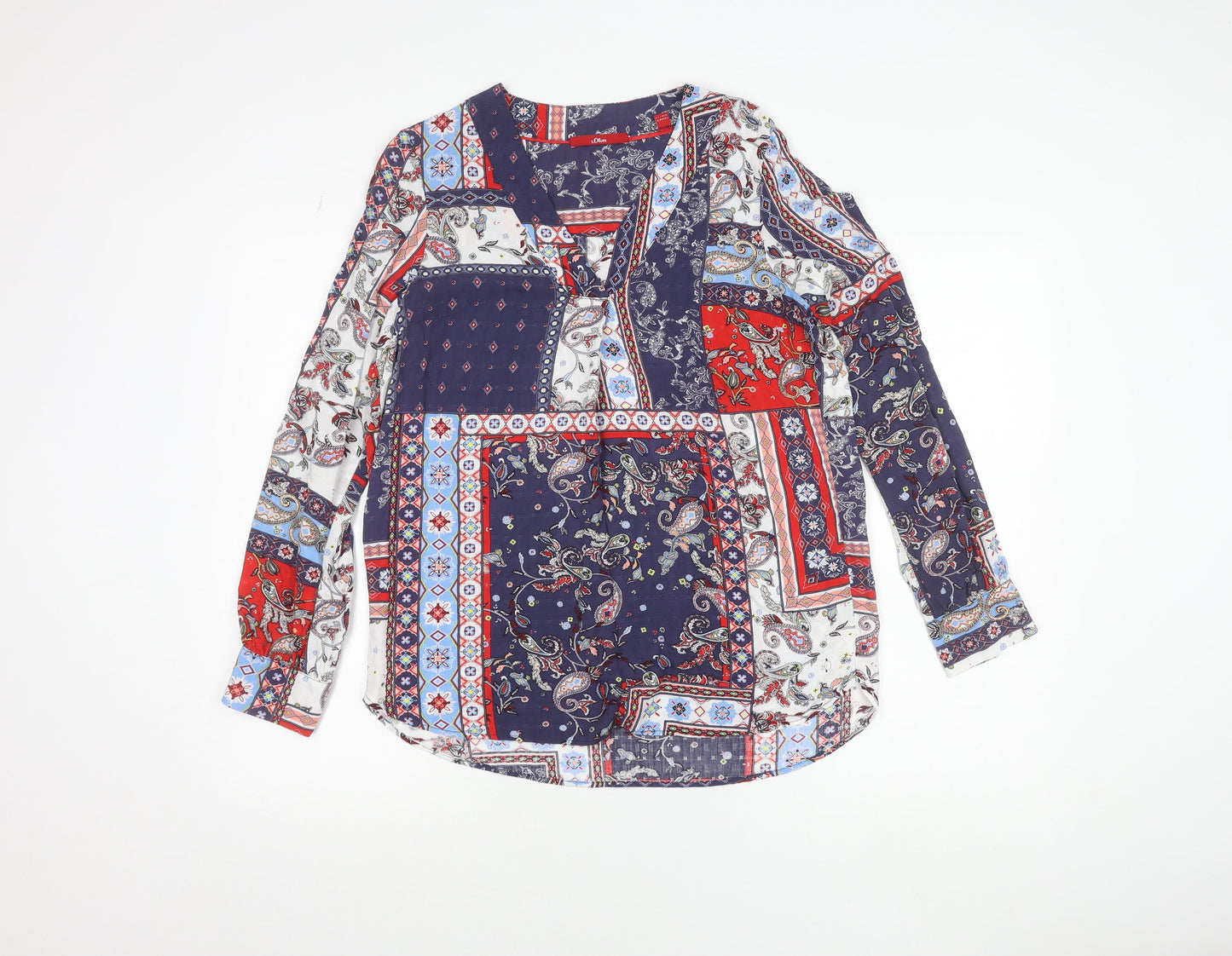 s.Oliver Womens Multicoloured Paisley Tunic Blouse Size 10