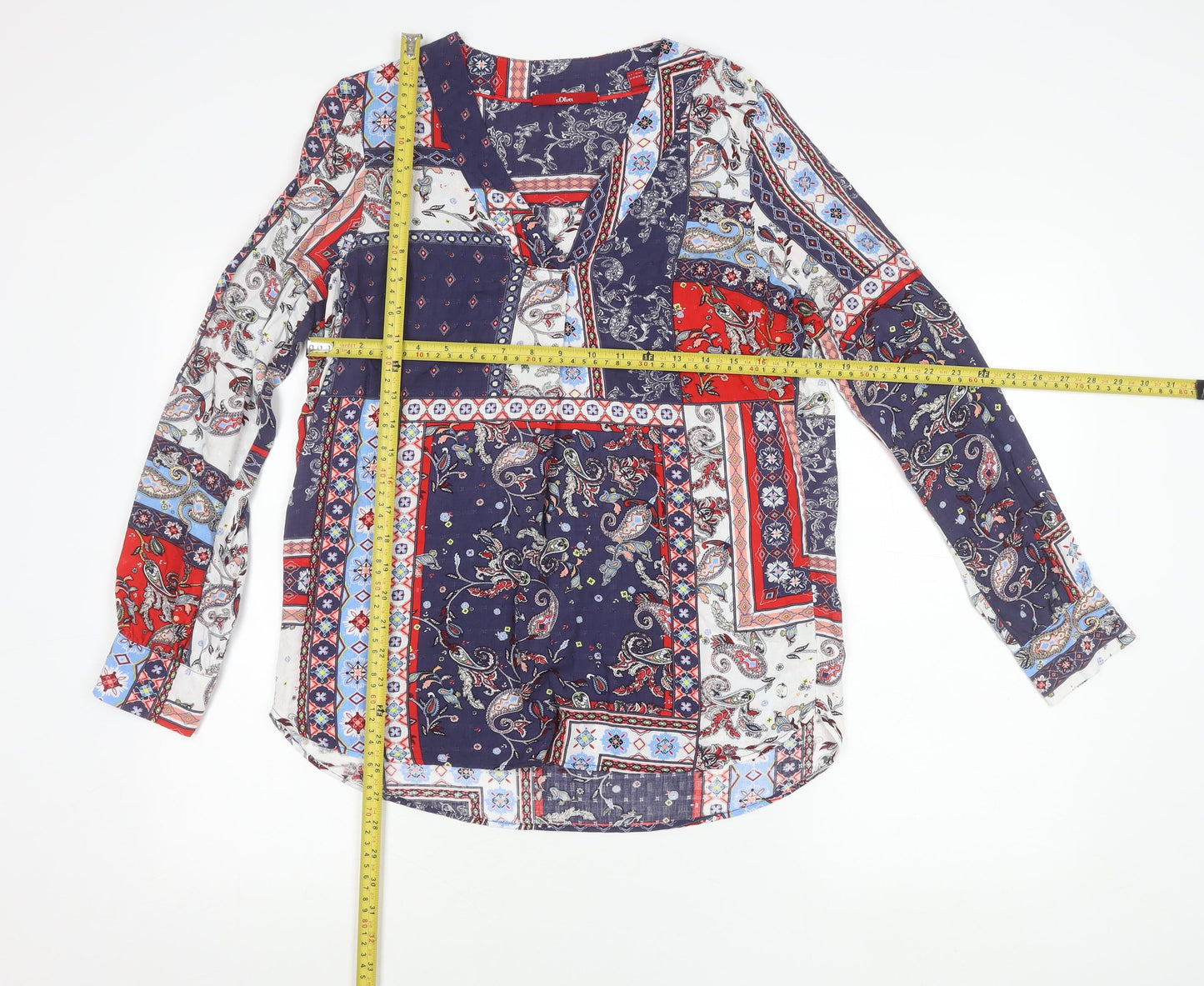 s.Oliver Womens Multicoloured Paisley Tunic Blouse Size 10