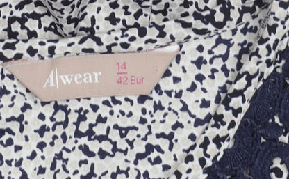 Awear Women's Multicoloured Animal Print Sleeveless Tunic Blouse Size 14