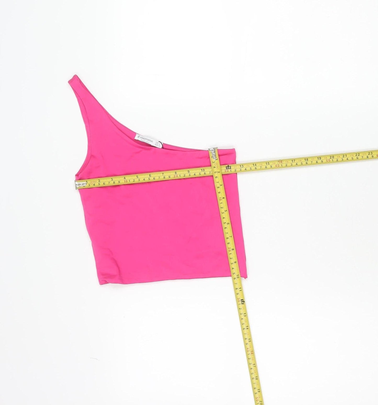 Stradivarius Women’s Pink One Shoulder Tank Top Size 6 Slim Fit