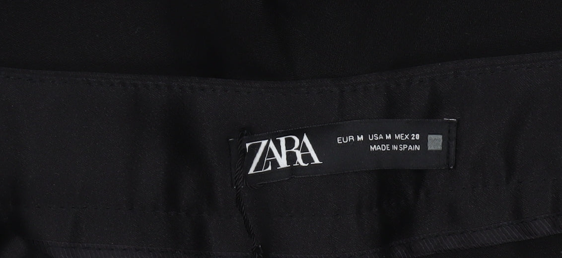 Zara Womens Black Slim Fit Tailored Trousers Size M