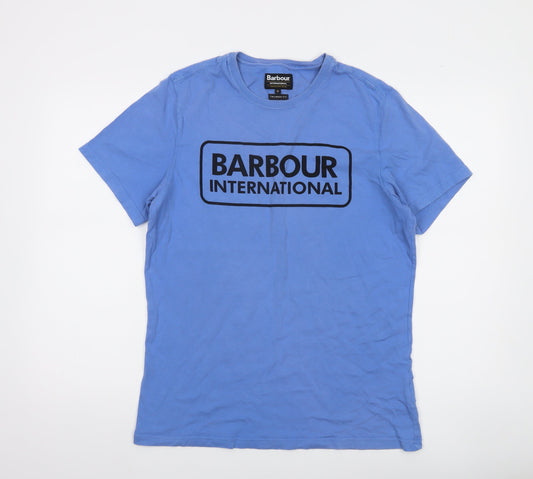 Barbour International Men's Blue Graphic Logo T-Shirt M Tailored Fit