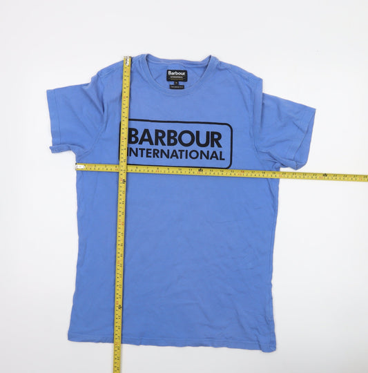 Barbour International Men's Blue Graphic Logo T-Shirt M Tailored Fit