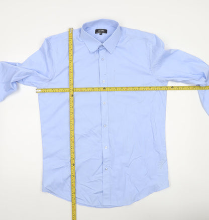 Dunnes Stores Men's Blue Regular Fit Long Sleeve Dress Shirt 16” 41cm