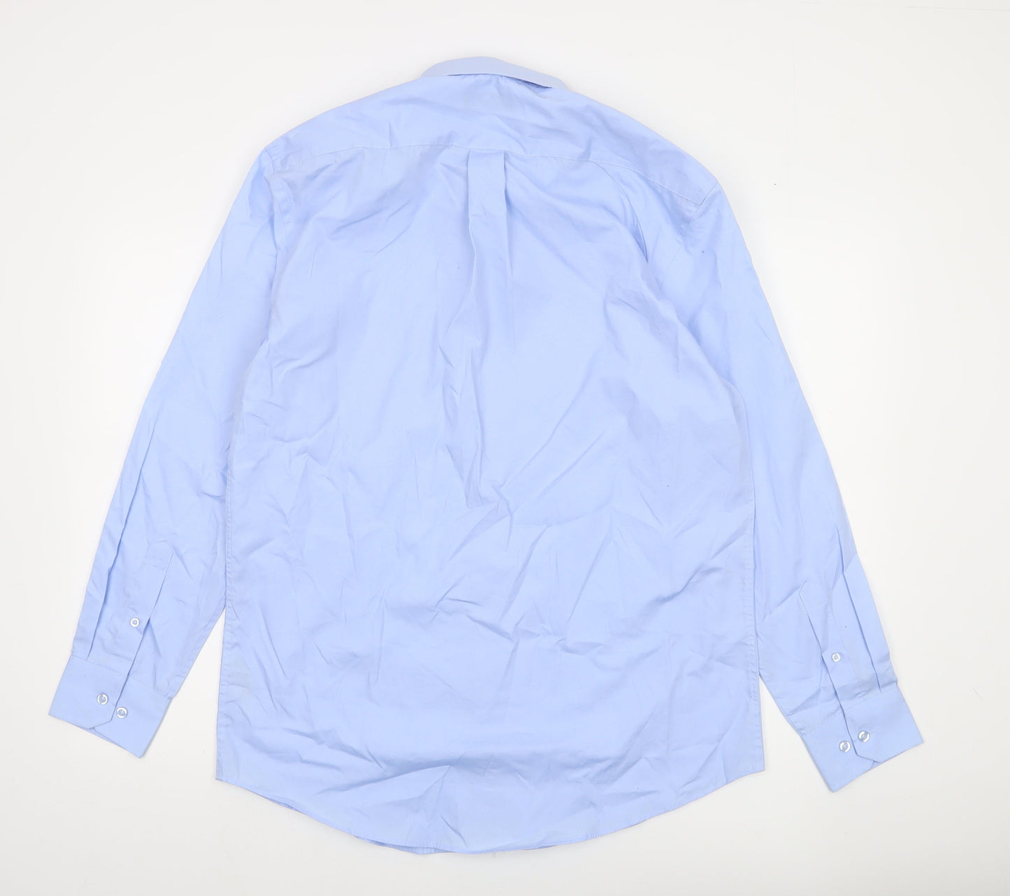 Dunnes Stores Men's Blue Regular Fit Long Sleeve Dress Shirt 16” 41cm