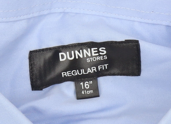 Dunnes Stores Men's Blue Regular Fit Long Sleeve Dress Shirt 16” 41cm