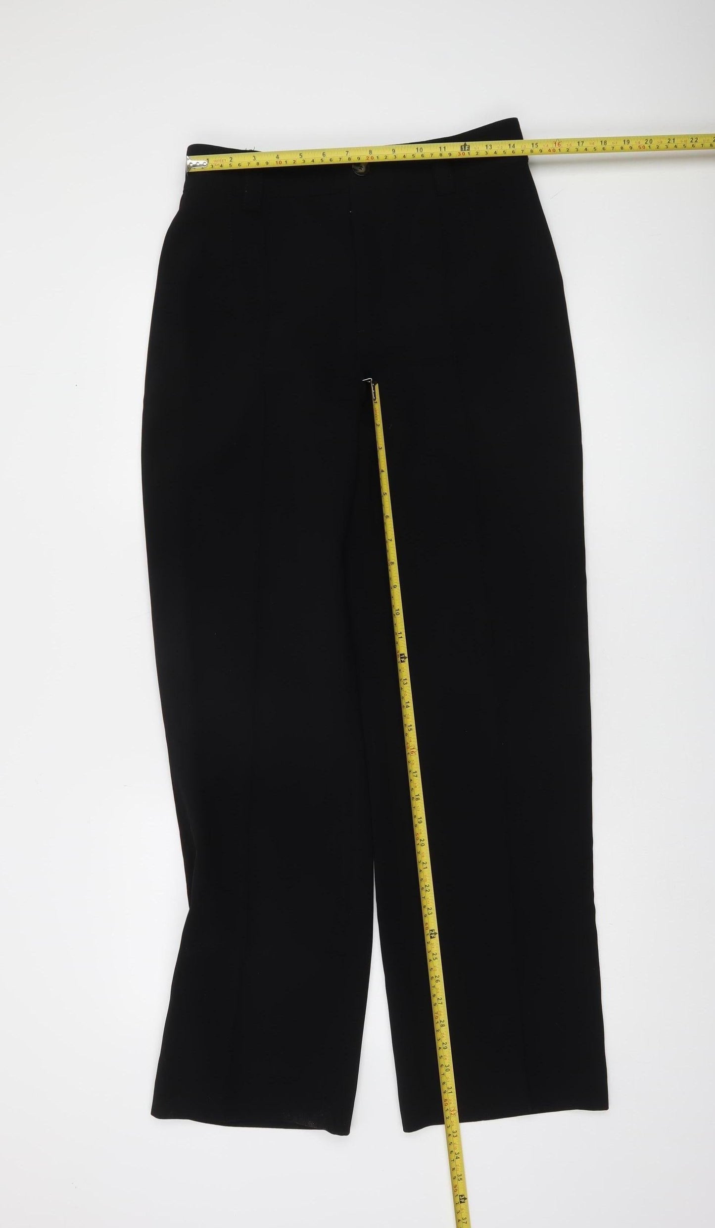 Zara Womens Black Medium Straight Leg Trousers Smart Workwear