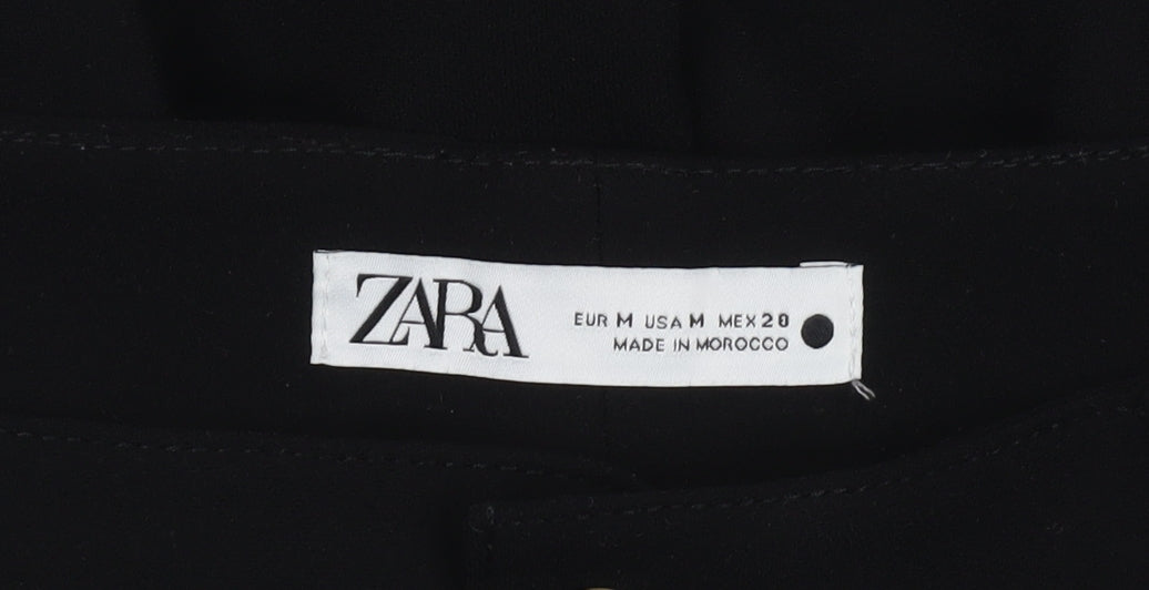 Zara Womens Black Medium Straight Leg Trousers Smart Workwear