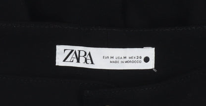 Zara Womens Black Medium Straight Leg Trousers Smart Workwear