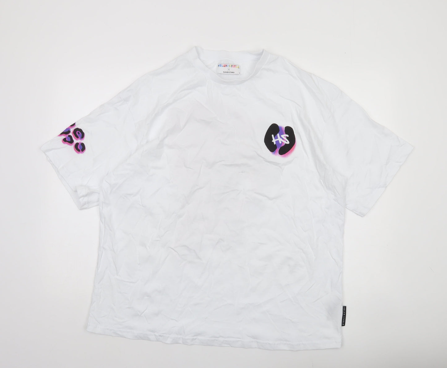 Helen Steele x Dunnes Stores Womens White Animal Print T-Shirt Size L