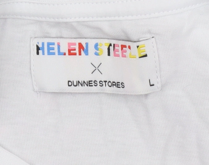 Helen Steele x Dunnes Stores Womens White Animal Print T-Shirt Size L
