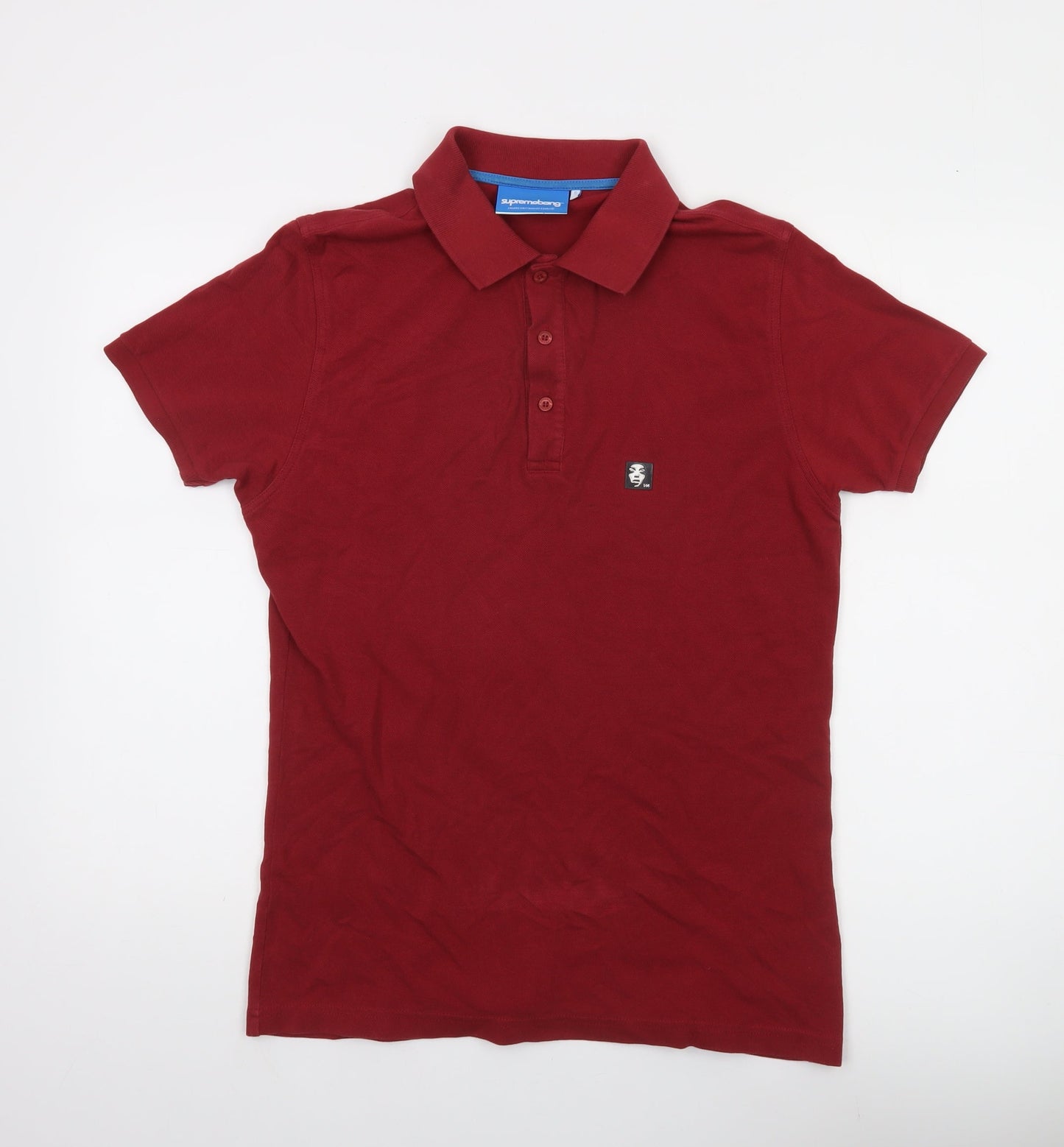 Supremebeing Men's Red Cotton Polo Shirt Size S Casual Classic Fit