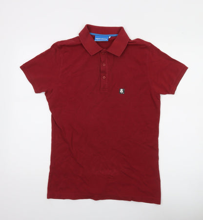 Supremebeing Men's Red Cotton Polo Shirt Size S Casual Classic Fit