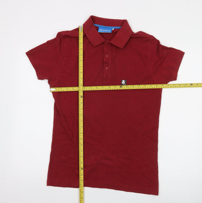 Supremebeing Men's Red Cotton Polo Shirt Size S Casual Classic Fit