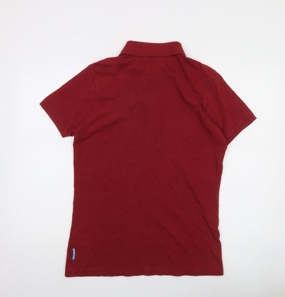 Supremebeing Men's Red Cotton Polo Shirt Size S Casual Classic Fit