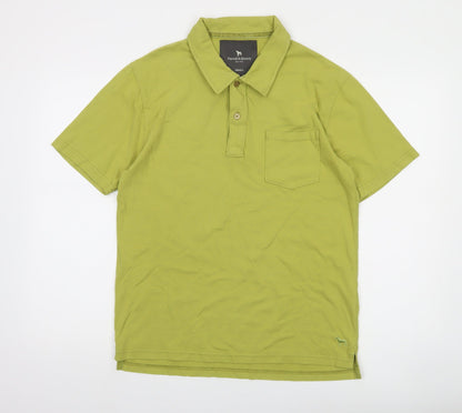 Farrell & Brown Mens Green Cotton Polo Shirt Small Regular Fit