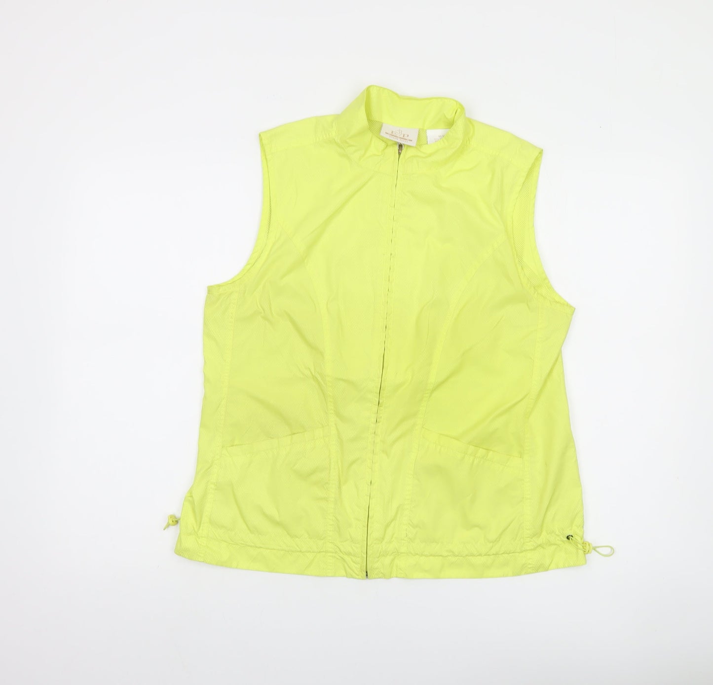 EP Pro Women's Yellow Sleeveless Zip Waistcoat Jacket Size M
