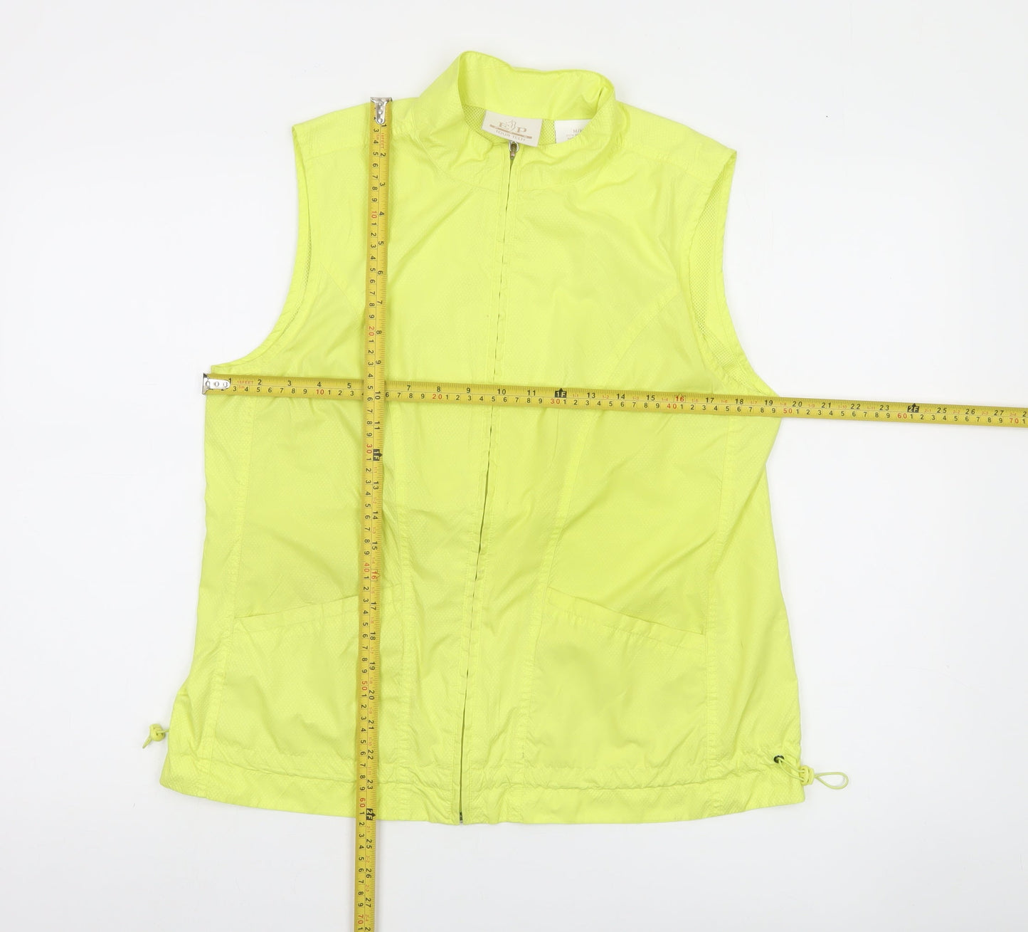 EP Pro Women's Yellow Sleeveless Zip Waistcoat Jacket Size M