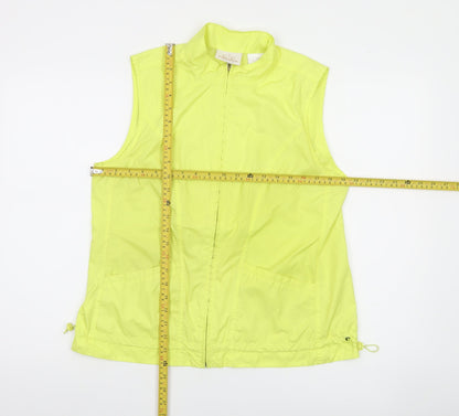 EP Pro Women's Yellow Sleeveless Zip Waistcoat Jacket Size M