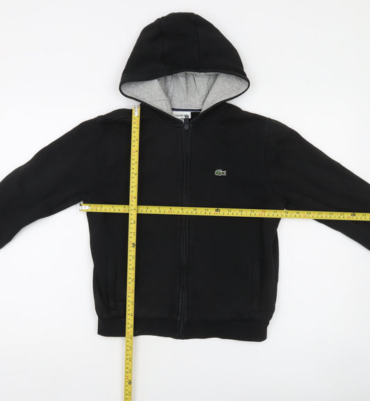 Lacoste Sport Boys Black Full Zip Hoodie 14 Years 164cm Cotton Blend