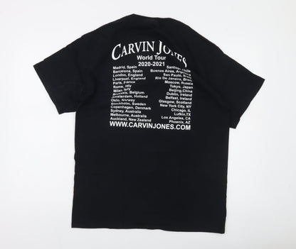 Port & Company Men's Black Carvin Jones World Tour 2020-2021 Graphic T-Shirt Size L