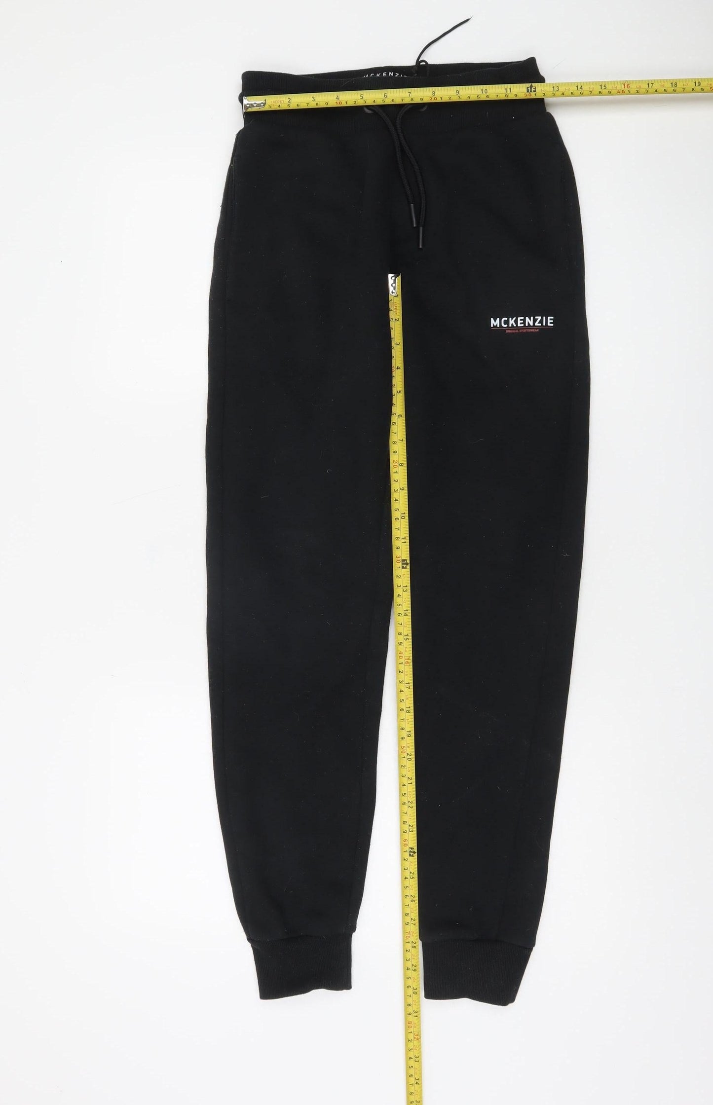 McKenzie Men's Black Joggers Medium Fleece Tapered Sweatpants