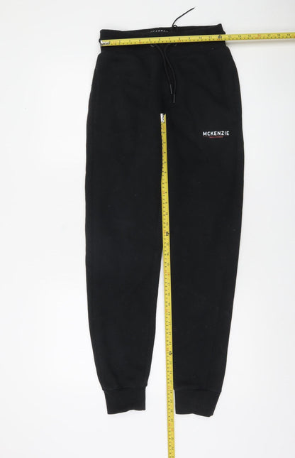 McKenzie Men's Black Joggers Medium Fleece Tapered Sweatpants