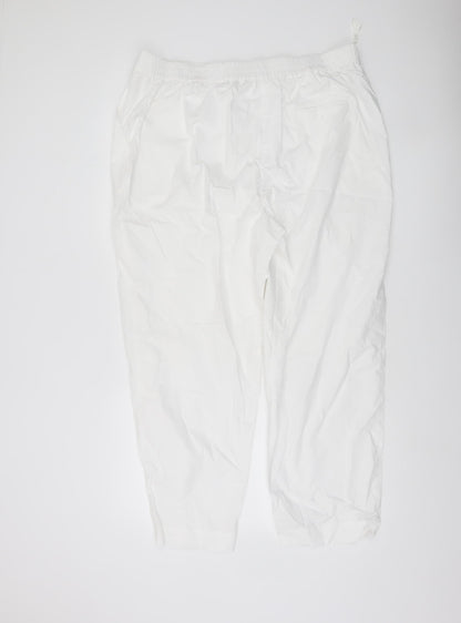 Carolyn Donnelly The Edit Women's White Cropped Cotton Trousers UK 18