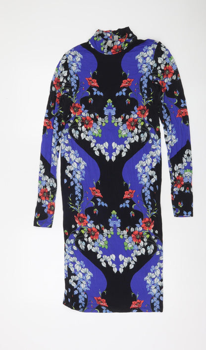 ASOS Women's Multicoloured Floral Bodycon Dress Size 8