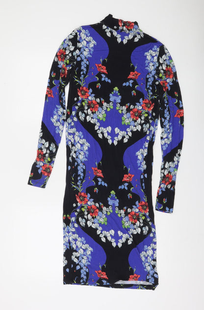 ASOS Women's Multicoloured Floral Bodycon Dress Size 8