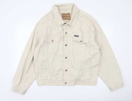 John Baner Men’s Beige Cotton Twill Basic Jacket Size 44 Regular
