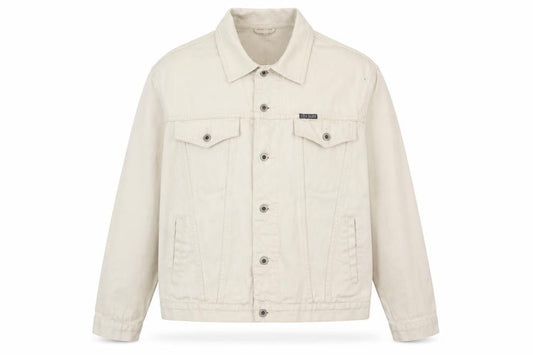 John Baner Men’s Beige Cotton Twill Basic Jacket Size 44 Regular