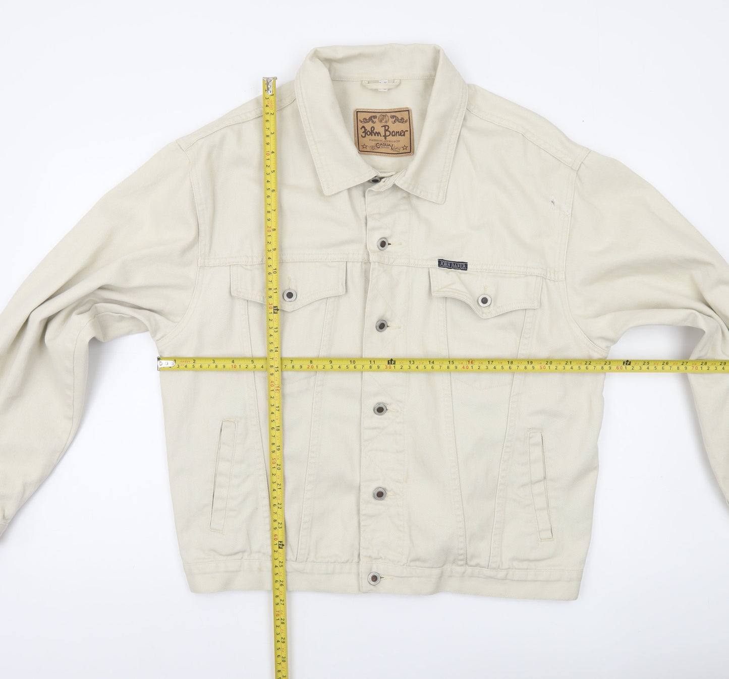 John Baner Men’s Beige Cotton Twill Basic Jacket Size 44 Regular